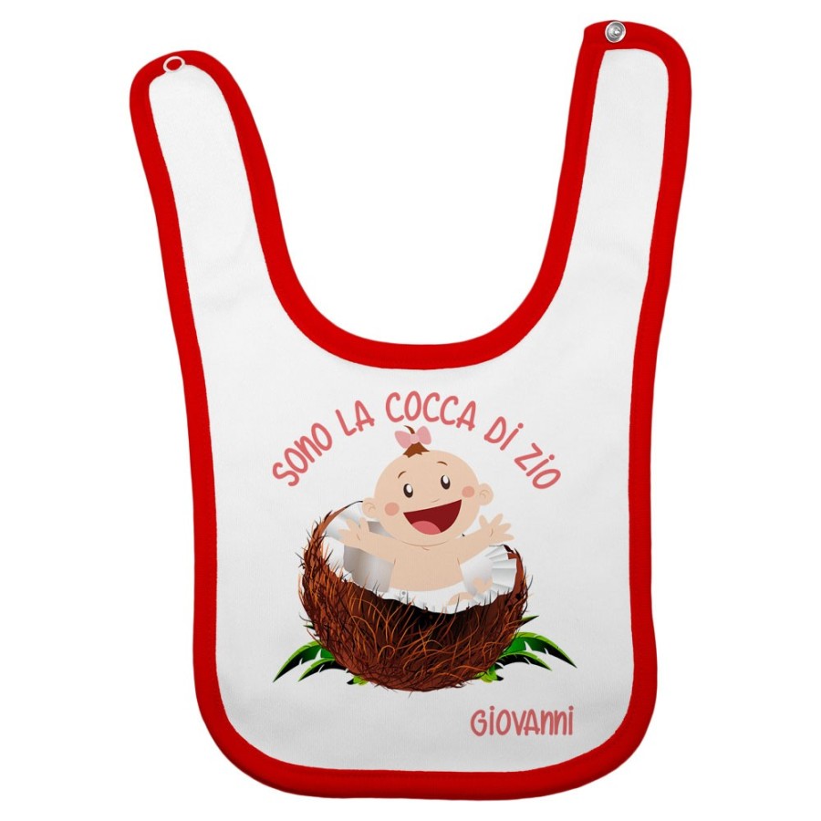 Bavaglino neonato personalizzato  nome sono il cocco di zio degli zii Per gli zii