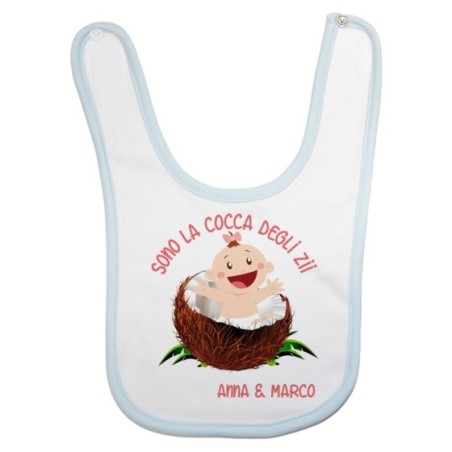 Bavaglino neonato personalizzato  nome sono il cocco di zio degli zii Per gli zii