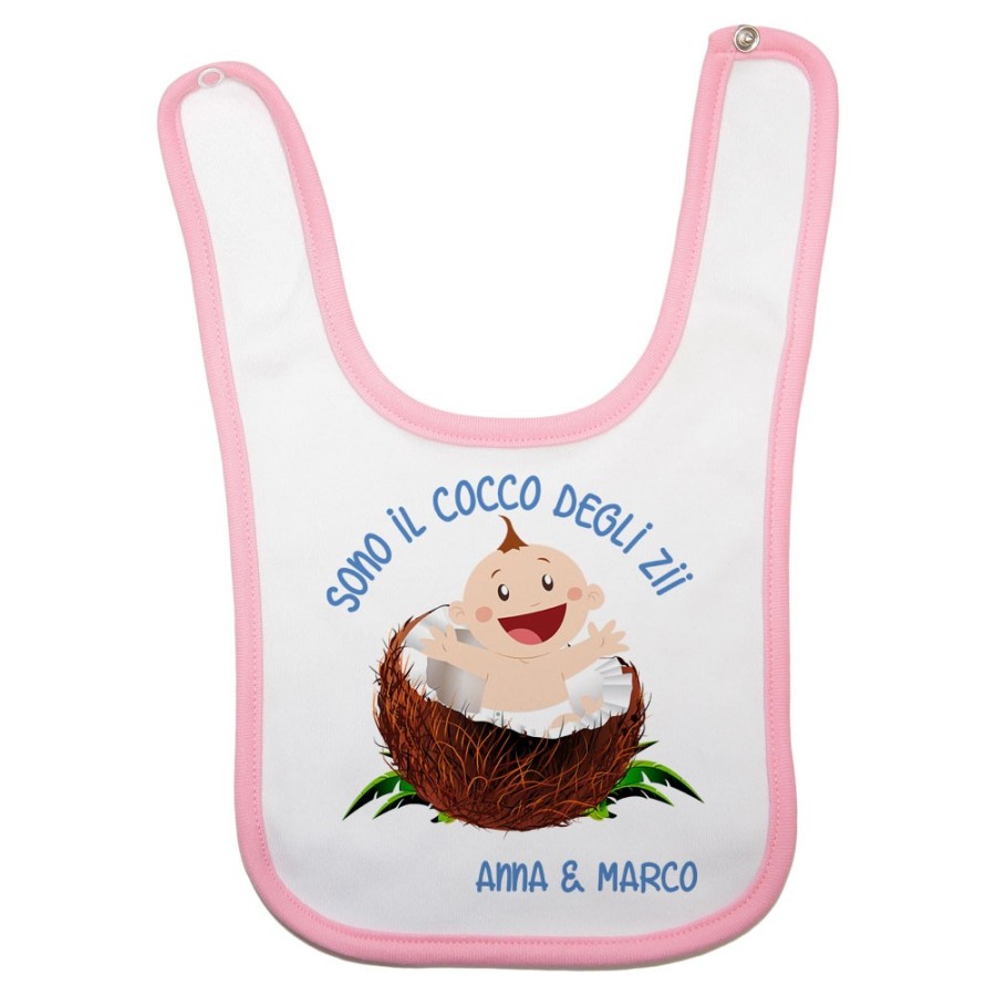 Bavaglino neonato personalizzato  nome sono il cocco di zio degli zii Per gli zii