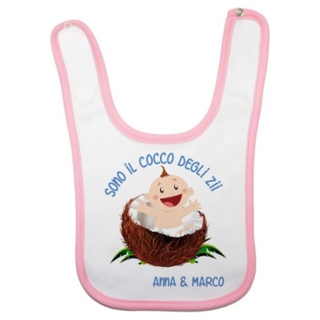 Bavaglino neonato personalizzato  nome sono il cocco di zio degli zii Per gli zii