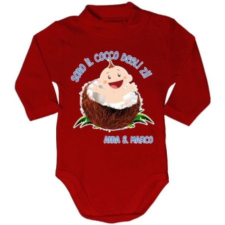 Body lupetto neonato personalizzato  nome sono il cocco di zio degli zii Per gli zii