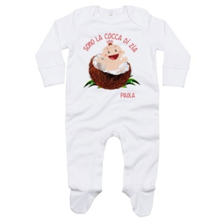 Tutina neonato personalizzata  nome sono il cocco di zio...
