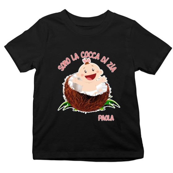 T-shirt bambino personalizzata  nome sono il cocco di zio degli zii Per gli zii