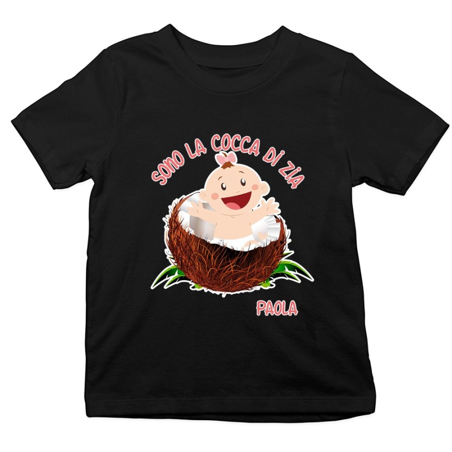 T-shirt bambino personalizzata  nome sono il cocco di zio degli zii Per gli zii