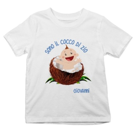 T-shirt bambino personalizzata  nome sono il cocco di zio degli zii Per gli zii