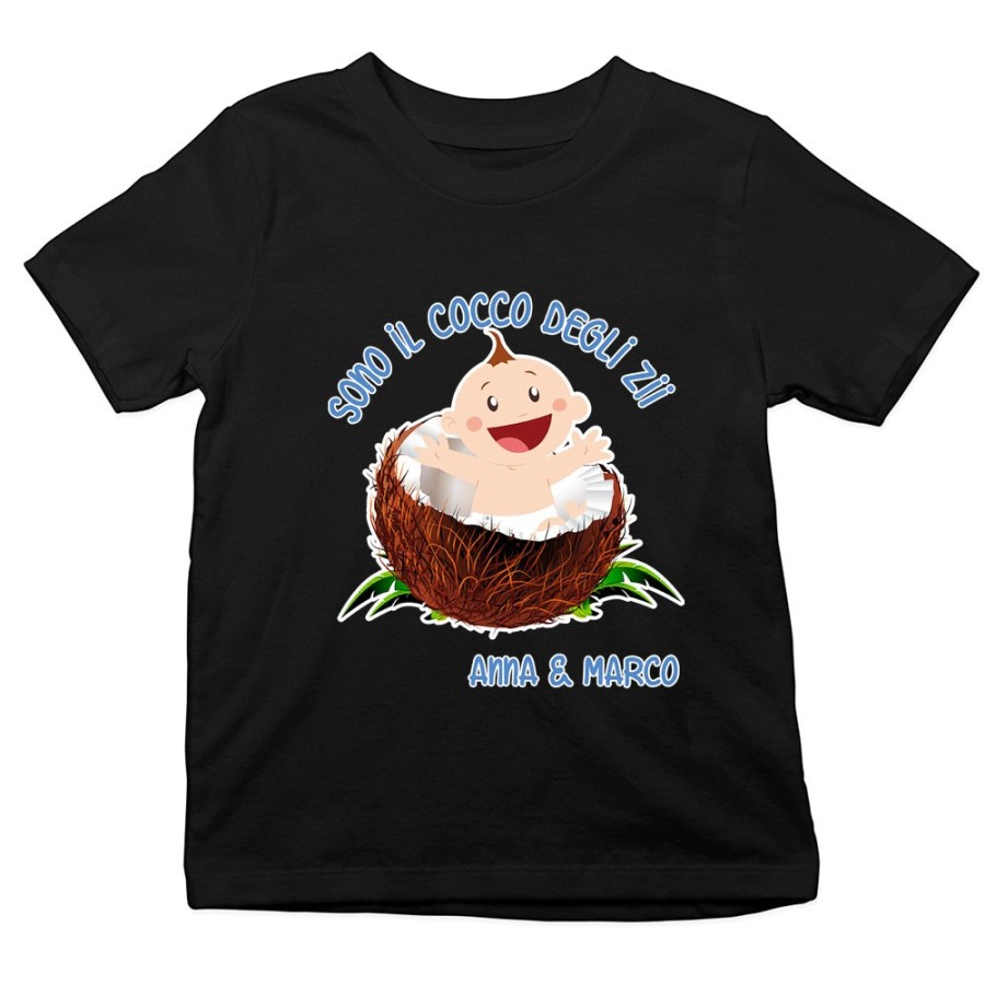 T-shirt bambino personalizzata  nome sono il cocco di zio degli zii Per gli zii