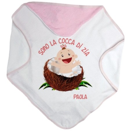 Accappatoio neonato personalizzato  nome sono il cocco di...