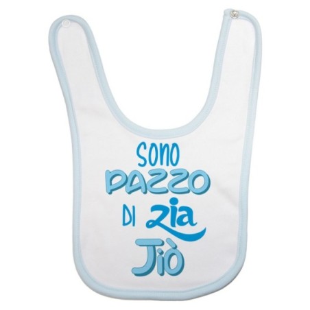 Bavaglino neonato personalizzato  nome sono pazzo di zio...