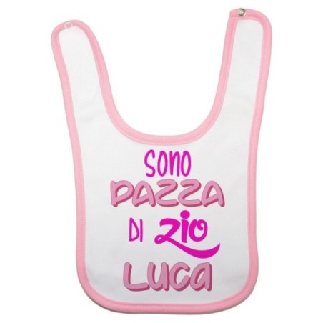 Bavaglino neonato personalizzato  nome sono pazzo di zio degli zii Per gli zii