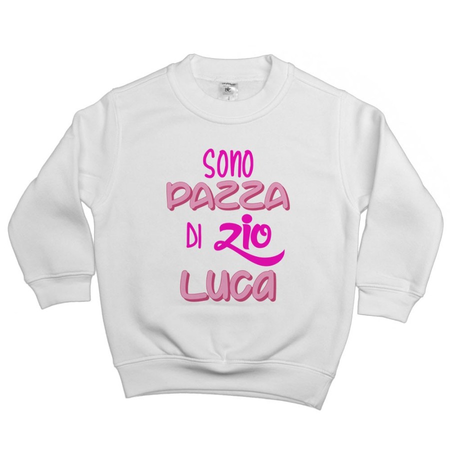Felpa bambino personalizzata  nome sono pazzo di zio degli zii Per gli zii