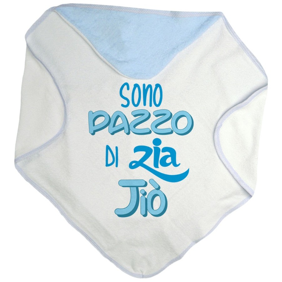 Accappatoio neonato personalizzato  nome sono pazzo di zio degli zii Per gli zii