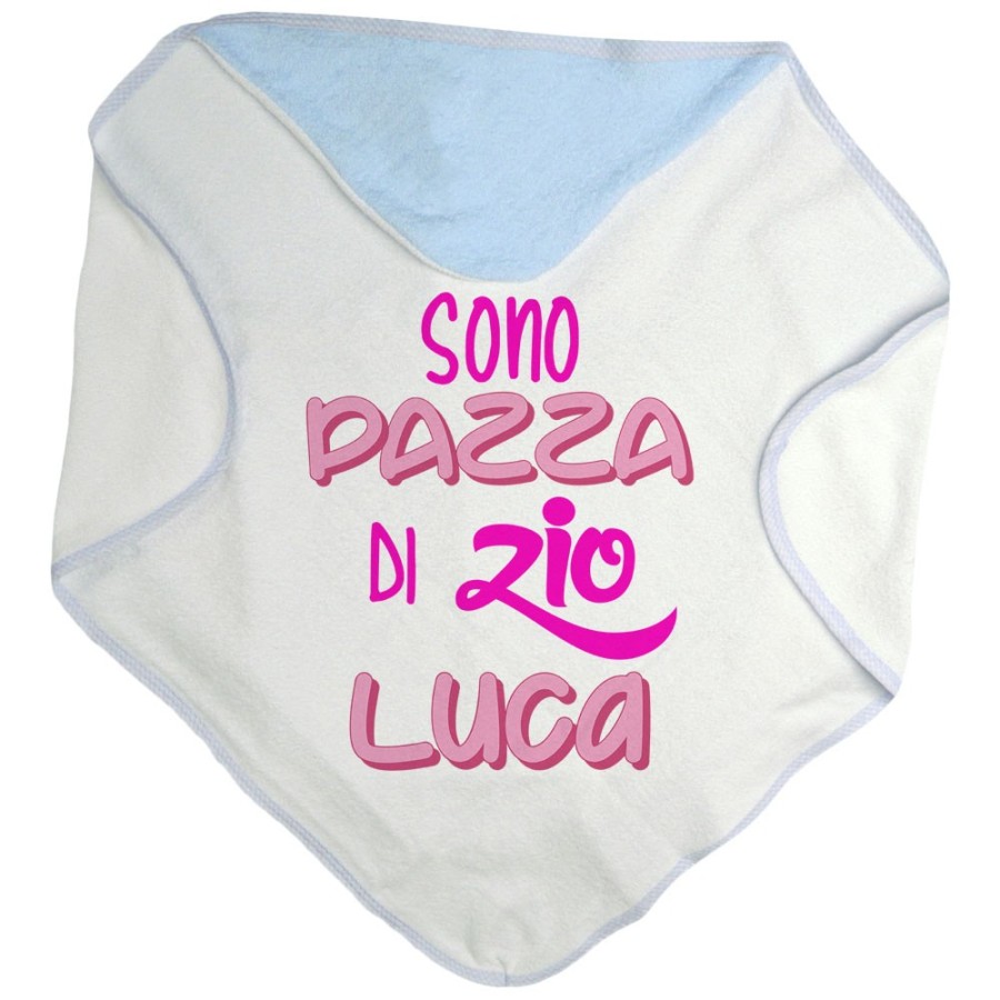 Accappatoio neonato personalizzato  nome sono pazzo di zio degli zii Per gli zii