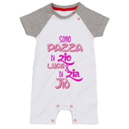 Pagliaccetto neonato personalizzato  nome sono pazzo di zio degli zii Per gli zii