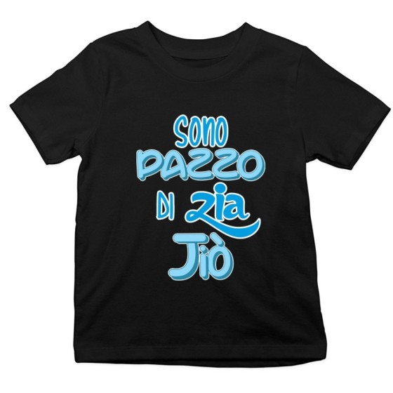 T-shirt bambino personalizzata  nome sono pazzo di zio degli zii Per gli zii