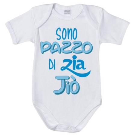 Body neonato personalizzato  nome sono pazzo di zio degli...