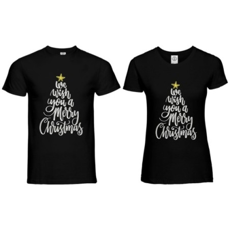 Coppia di maglie we wish you a merry christmas Natale