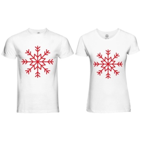 Coppia di maglie personalizzabili con nomi fiocco di neve Natale