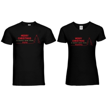 Coppia di maglie personalizzate con nomi merry christmas...