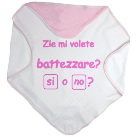 Accappatoio neonato personalizzabile  nome zio zii mi volete battezzare? Per gli zii