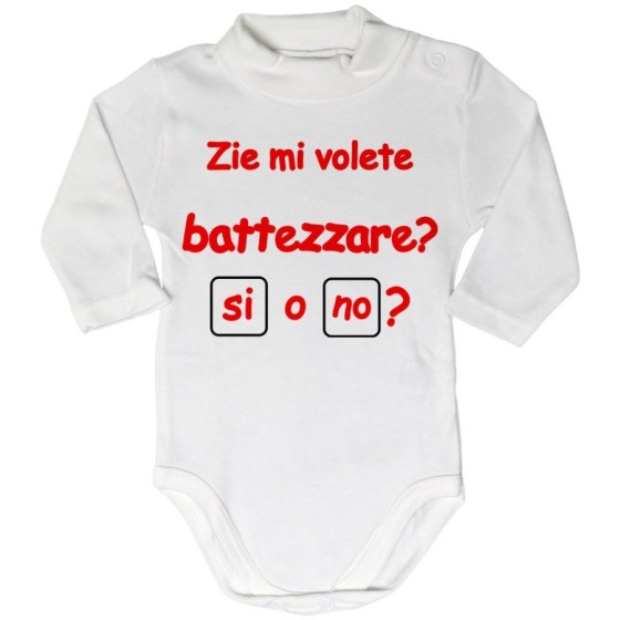 Body lupetto neonato personalizzabile  nome zio zii mi volete battezzare? Per gli zii