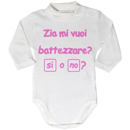 Body lupetto neonato personalizzabile  nome zio zii mi volete battezzare? Per gli zii