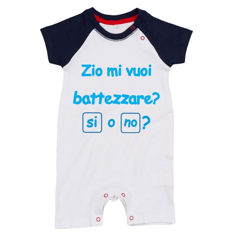 Pagliaccetto neonato personalizzabile  nome zio zii mi volete battezzare? Per gli zii