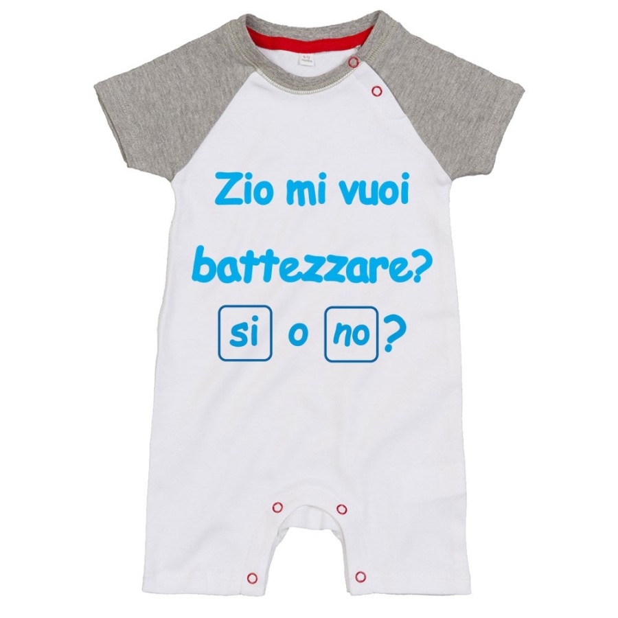 Pagliaccetto neonato personalizzabile  nome zio zii mi volete battezzare? Per gli zii