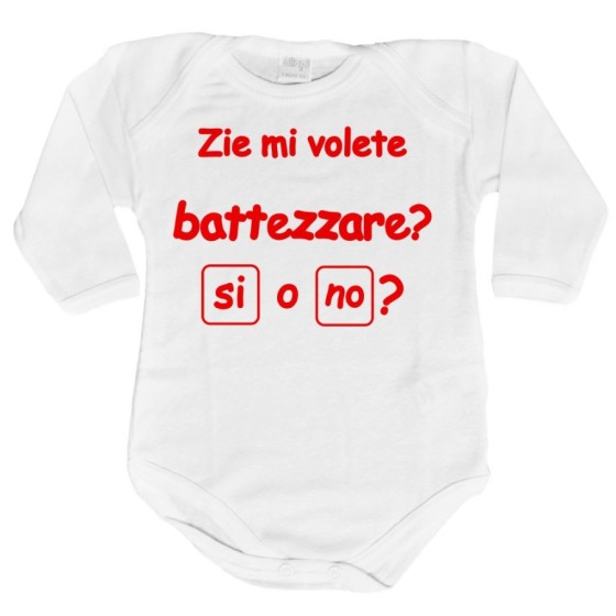 Body neonato personalizzabile  nome zio zii mi volete battezzare? Per gli zii