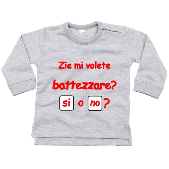 Felpa neonato personalizzabile  nome zio zii mi volete battezzare? Per gli zii