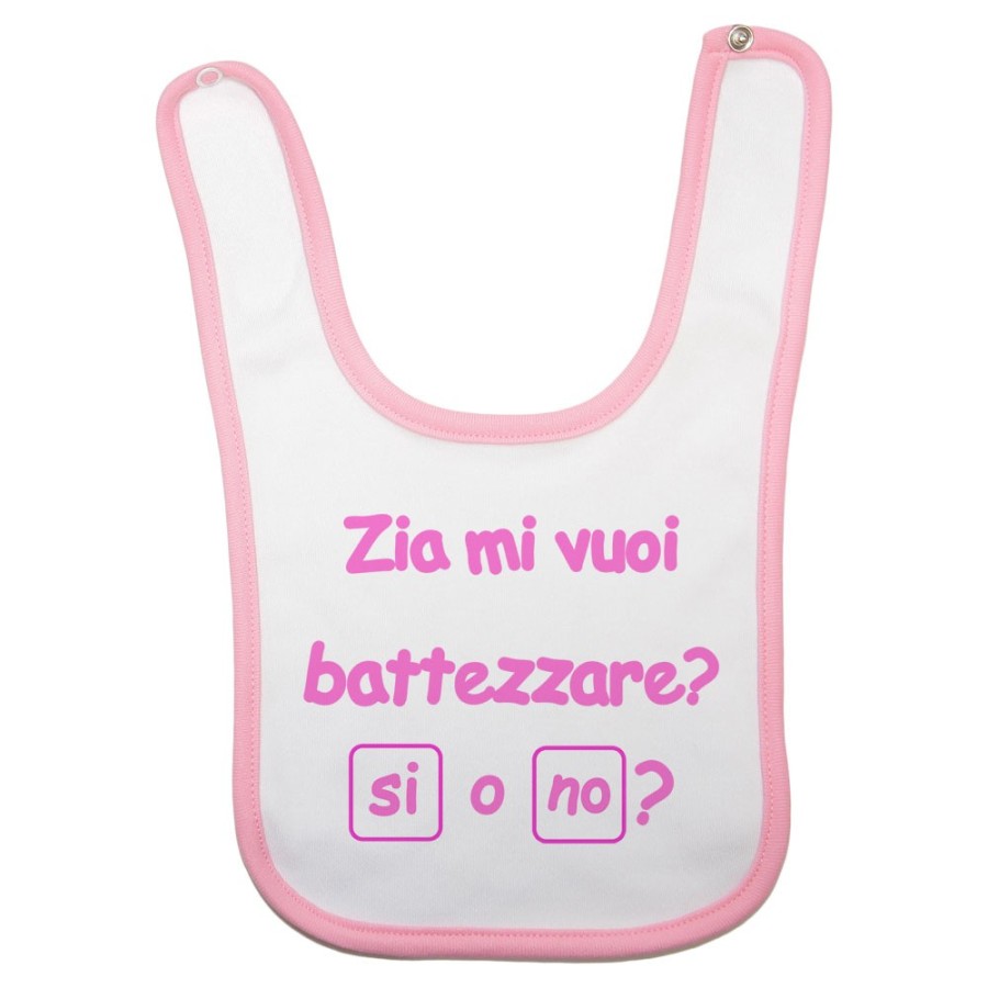 Bavaglino neonato personalizzabile  nome zio zii mi volete battezzare? Per gli zii
