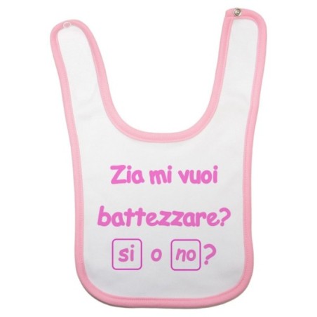 Bavaglino neonato personalizzabile  nome zio zii mi volete battezzare? Per gli zii