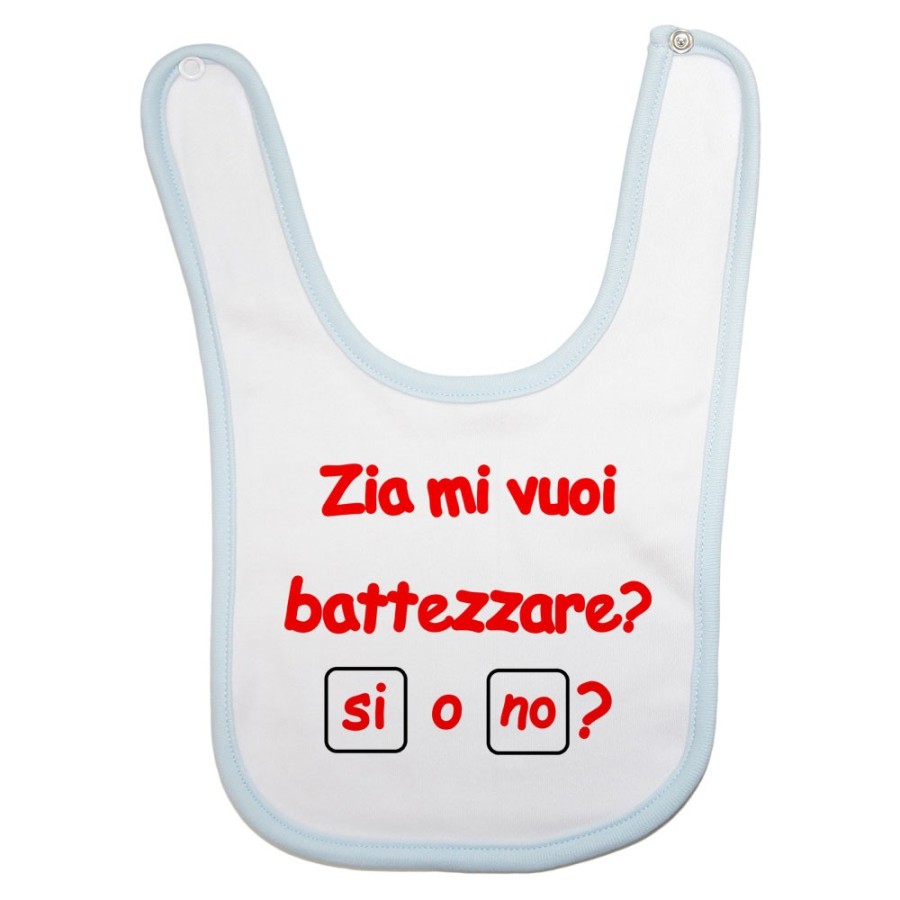 Bavaglino neonato personalizzabile  nome zio zii mi volete battezzare? Per gli zii