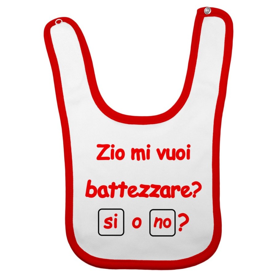 Bavaglino neonato personalizzabile  nome zio zii mi volete battezzare? Per gli zii
