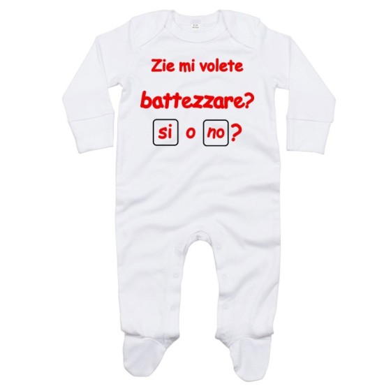 Tutina neonato personalizzabile  nome zio zii mi volete battezzare? Per gli zii
