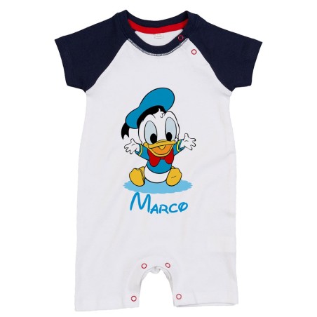 Pagliaccetto neonato personalizzato con nome baby paperino