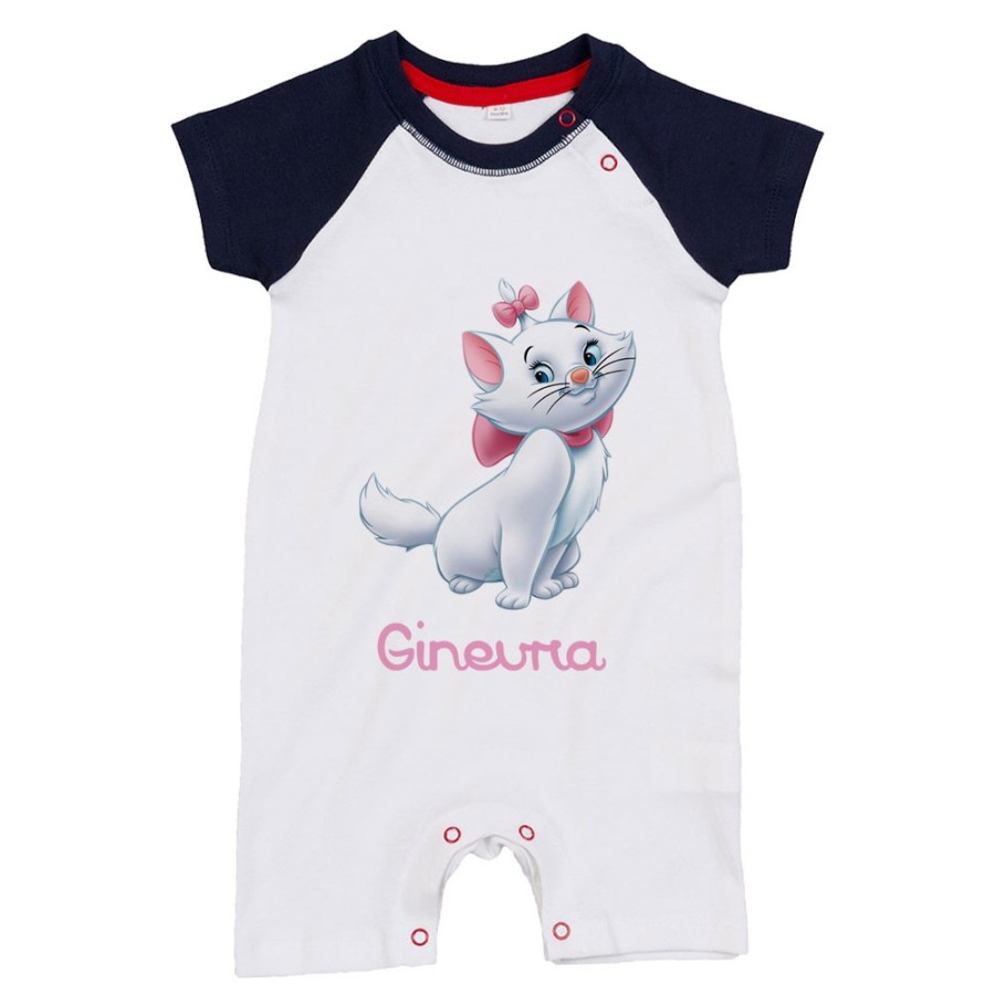 Pagliaccetto neonata personalizzato con nome minou Cartoon