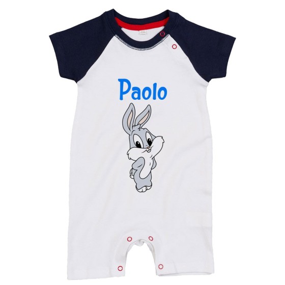 Pagliaccetto neonato personalizzato con nome bugs bunny - lola bunny Cartoon
