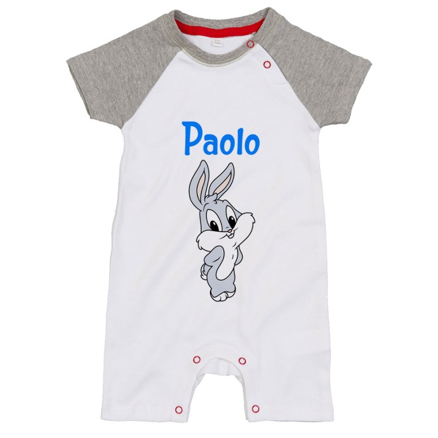 Pagliaccetto neonato personalizzato con nome bugs bunny - lola bunny Cartoon