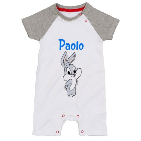 Pagliaccetto neonato personalizzato con nome bugs bunny - lola bunny Cartoon
