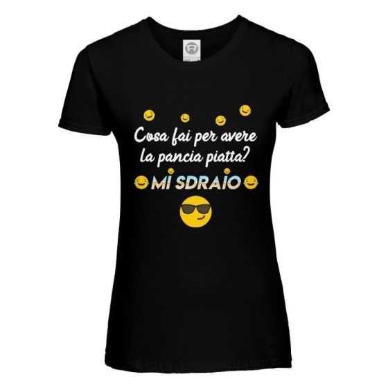 Maglia donna cosa fai per avere la pancia piatta? mi sdraio Frasi