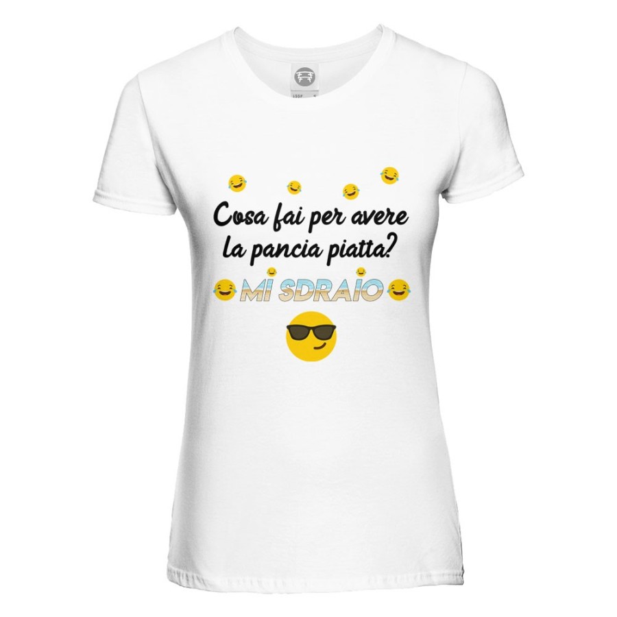 Maglia donna cosa fai per avere la pancia piatta? mi sdraio Frasi