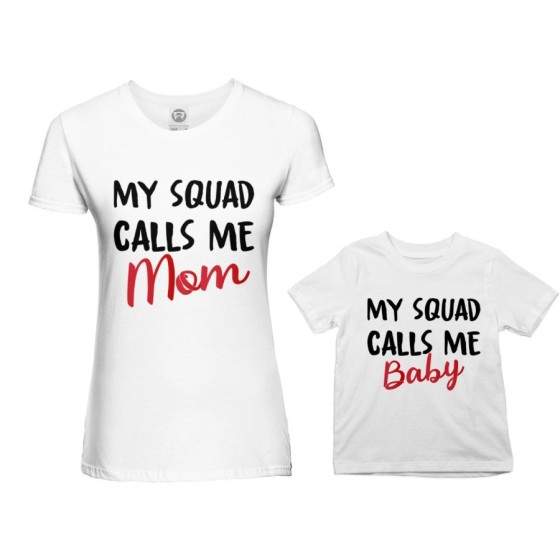 Coordinato t-shirt madre figlio my squad calls me mom Per la mamma