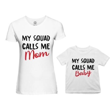 Coordinato t-shirt madre figlio my squad calls me mom