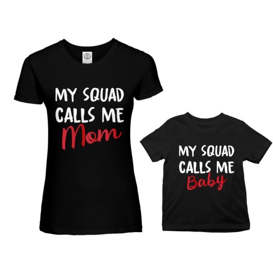 Coordinato t-shirt madre figlio my squad calls me mom Per la mamma 2