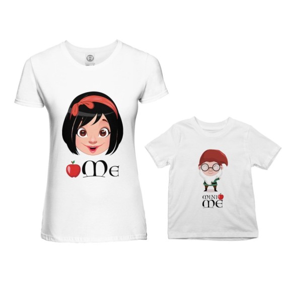 Coordinato t-shirt madre figlio me biancaneve mini nano Per la mamma