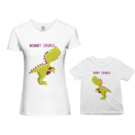 Coordinato t-shirt madre figlio mommy saurus baby saurus