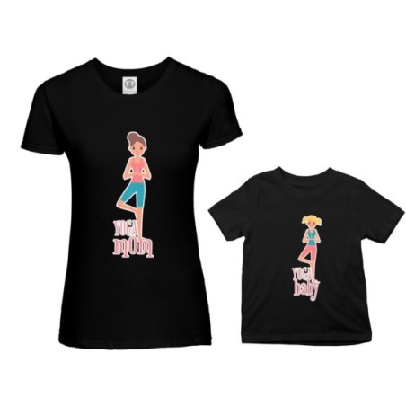 Coordinato t-shirt madre figlia yoga mom yoga baby