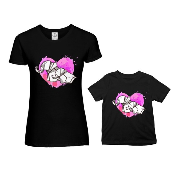 Coordinato t-shirt madre figlia elefantine rosa Per la mamma 2