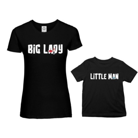 Coordinato t-shirt madre figlio big lady little lady...