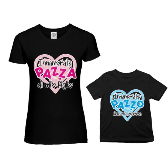 Coordinato t-shirt madre figlio innamorata pazza di mio figlio mia figlia Per la mamma 2